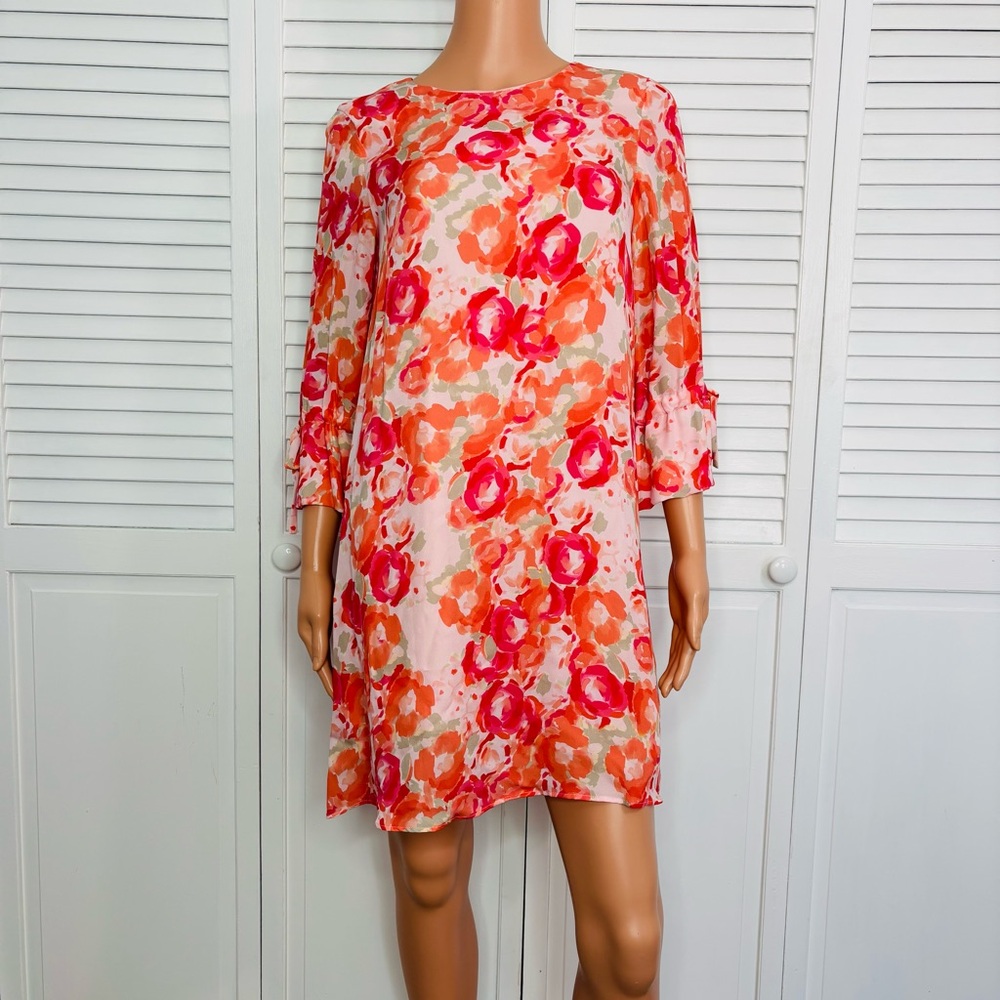 Tyler Boe Floral Pink and Orange Dress